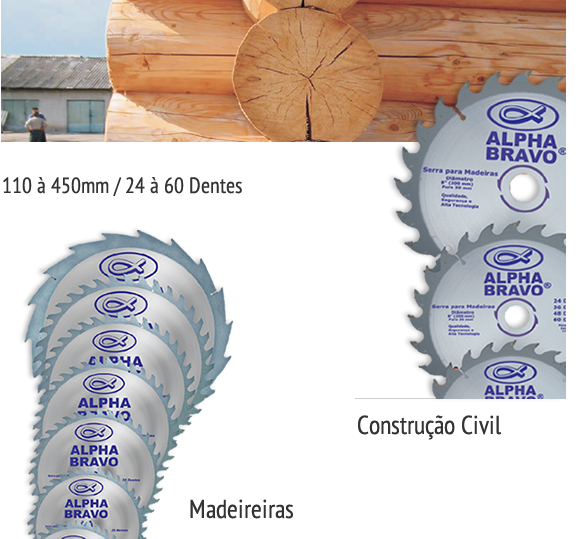 111 à 450mm / 24 à 60 Dentes | Construção Civil | Madeireiras